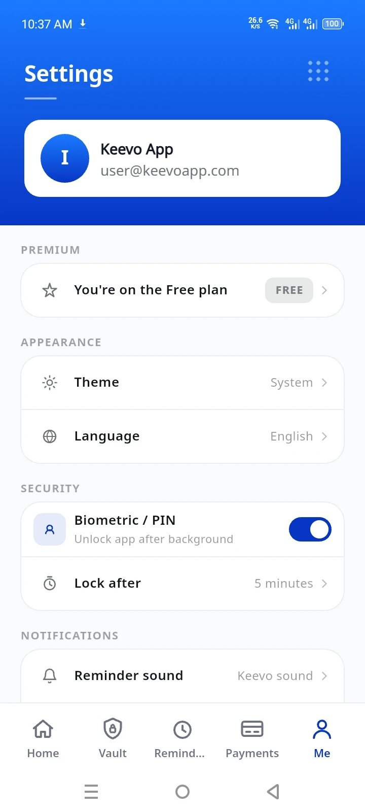 Keevo app